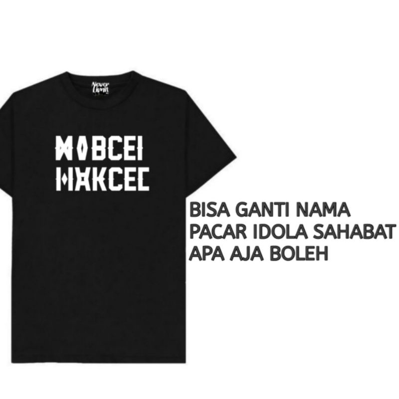Kaos custom kaos lipat nama request bebas design.