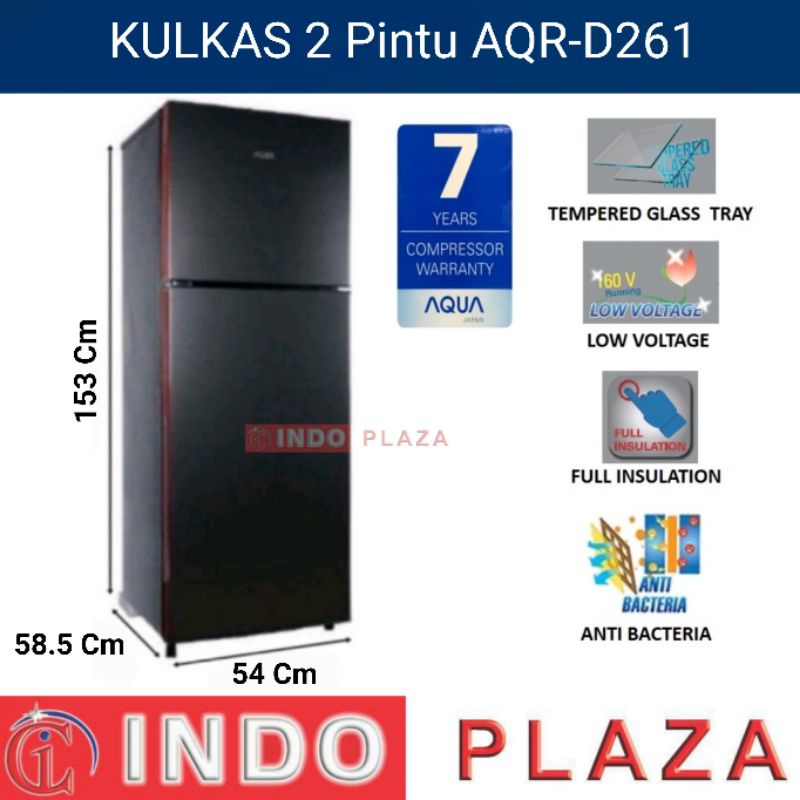 Kulkas 2 pintu AQUA AQR-D261