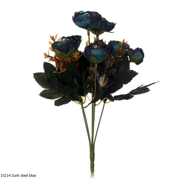 Bunga Plastik Buttercup / Ranunculus 1021-Dark steel blue