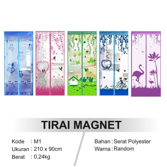 Tirai Magnet Anti Nyamuk Tirai Pintu Bermotif Ukuran 90 x 210 Cm