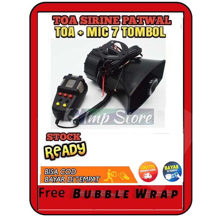Klakson Toa Horn Polisi 7 Suara Variasi Motor Touring Mobil Ambulance