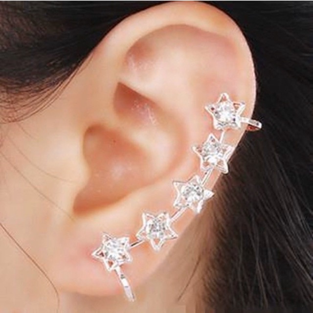 1pcs Anting wanita Earcuff dengan bentuk bintang