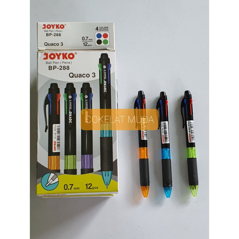 

Pen / Pulpen Joyko Quaco 4 Warna BP-288 (Lusin)