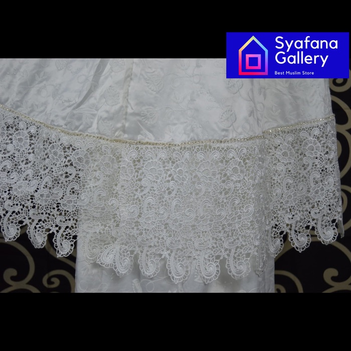 MUKENA- MUKENA DEWASA SUTRA PARIS FULL BORDIR PUTIH SWAROVSKI ADEM CANTIK - PUTIH BERSIH -MUKENA.
