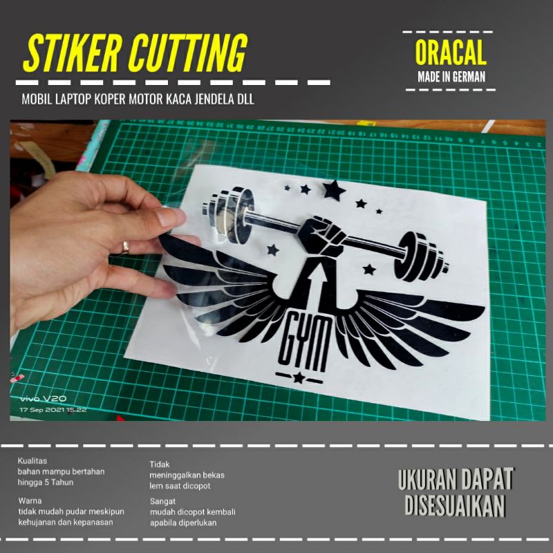 STIKER GYM CUTTING BAHAN ORACAL CUSTOM