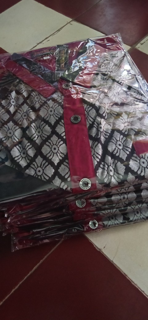 Kemeja Koko Panjang Casual Kombinasi Bordir Batik Pekalongan Bk01