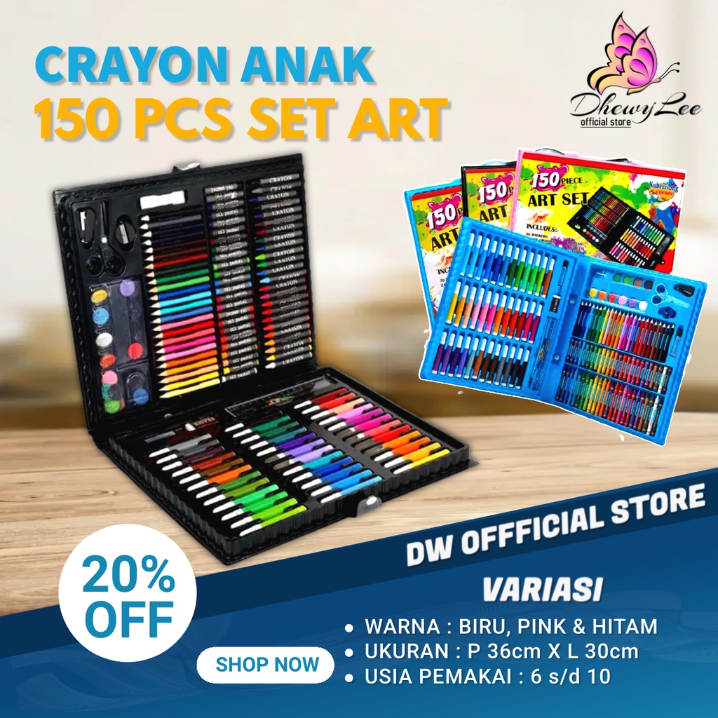 

DhewyLee - PENSIL WARNA 150PCS - ALAT TULIS SET CRAYON COLOURING SET 150PCS ART