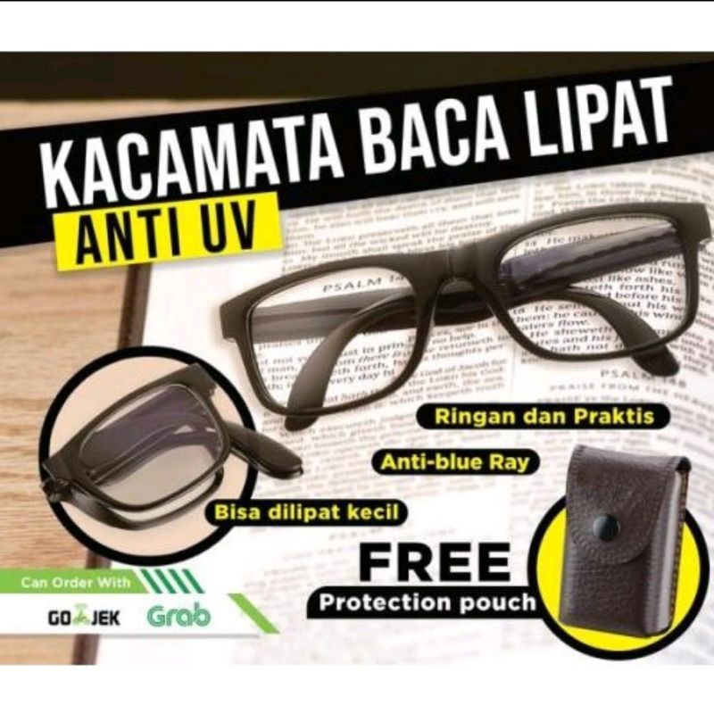 KACAMATA BACA PLUS AUTO FOKUS - LIPAT - ANTI RADIASI ( FREE DOMPET )