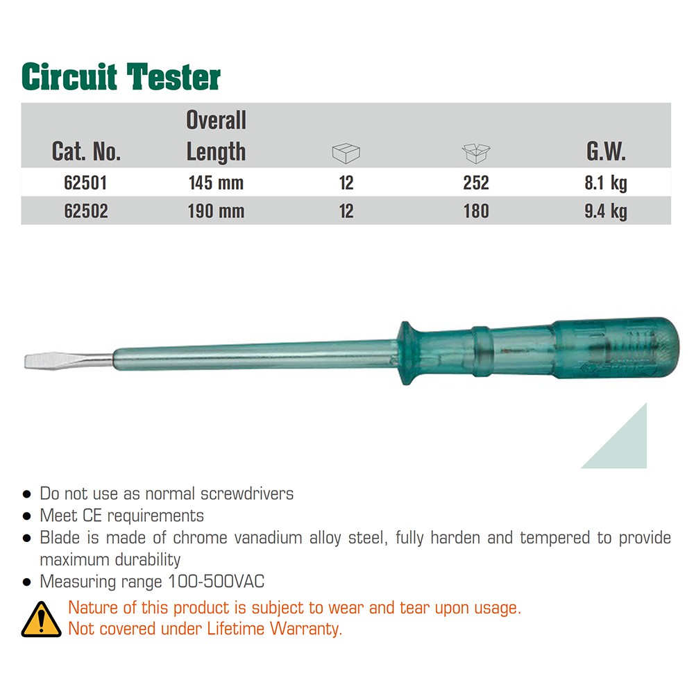 SATA Pen Tes Circuit 19 mm 100 - 500 vac Test 62502