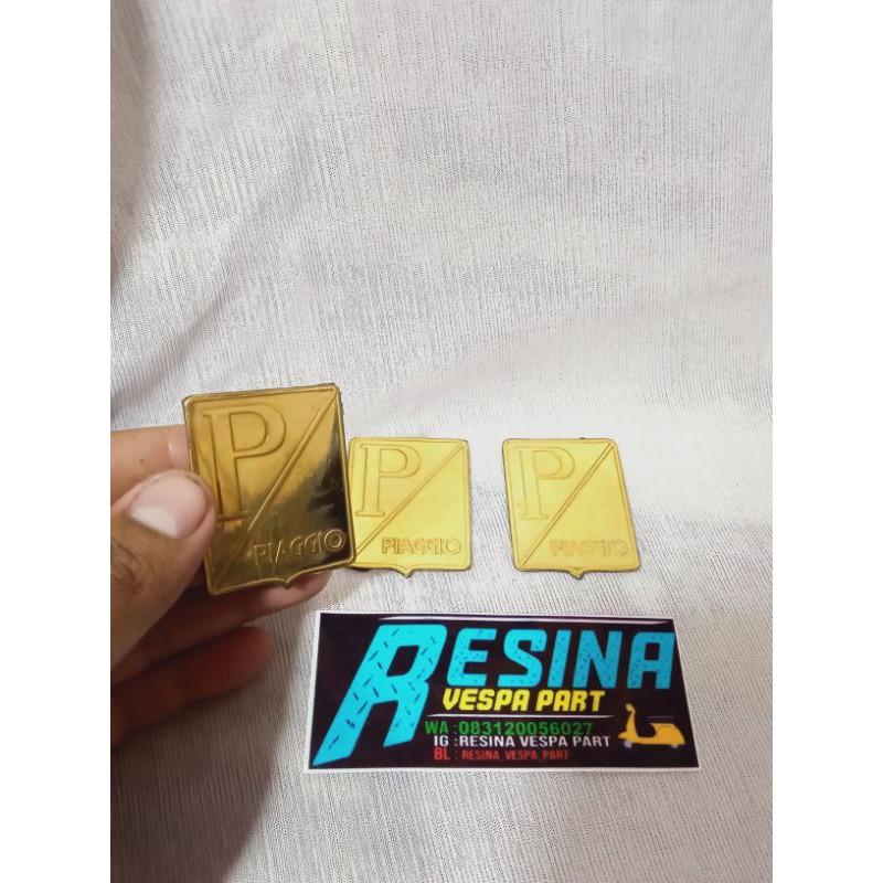 emblem vespa p coret p/ bahan kuningan untuk super dan sprint