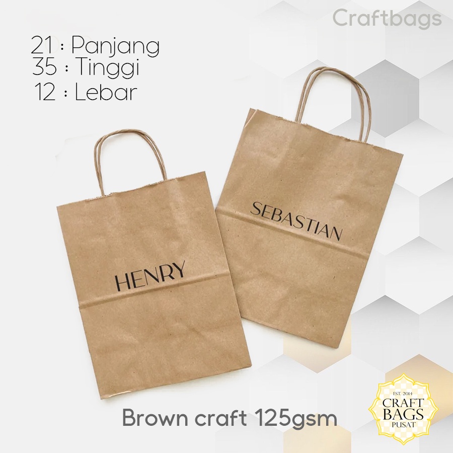

(POLOS) Paper bag coklat tali kertas 35x12x21 CM / Paper bag polos packing souvenir wedding / Papperbag kertas coklat murah / Paperbag kado warna coklat murah