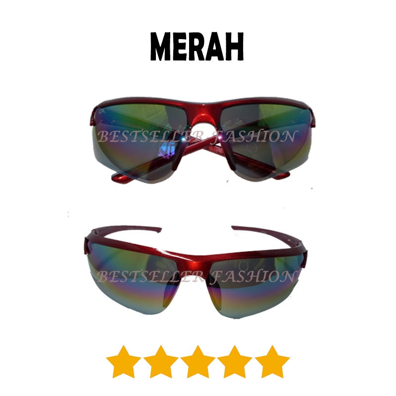 Kacamata Sepeda Anti Uv400 Lensa Pelangi Kacamata Sport Pelangi Model Semi Rimless Kacamata Olahraga Outdoor Anti Silau