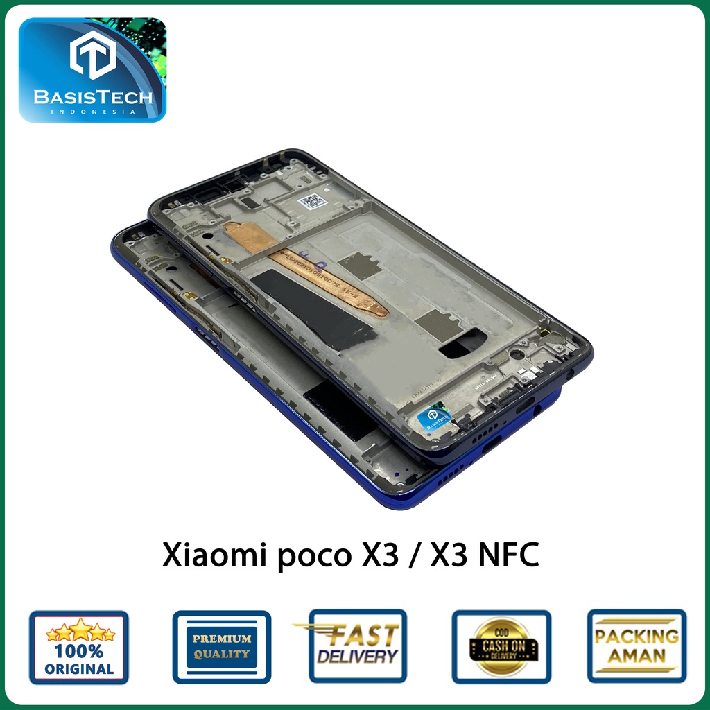 FRAME TATAKAN LCD XIAOMI POCO X3 NFC ORIGINAL QUALITY