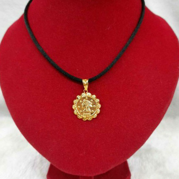 LT928E239E Liontin emas model koin dinar 2000 coin gold antik emas kuning asli berat 1 kadar 70% 16k