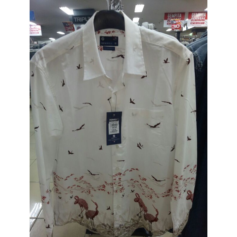 Benhill Kemeja Pria Printing Lengan Panjang