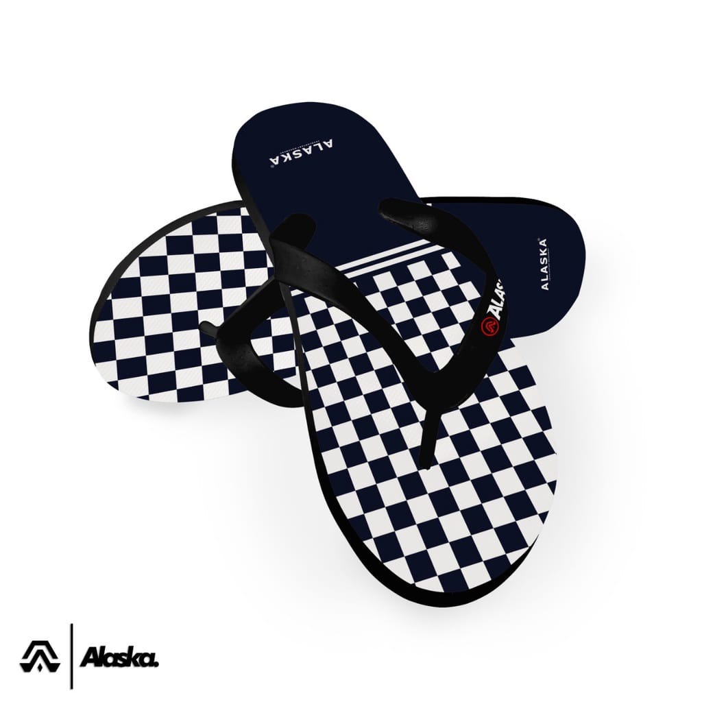 Sandal Jepit Pria ALASKA Black White Sendal kekinian terbaru termurah