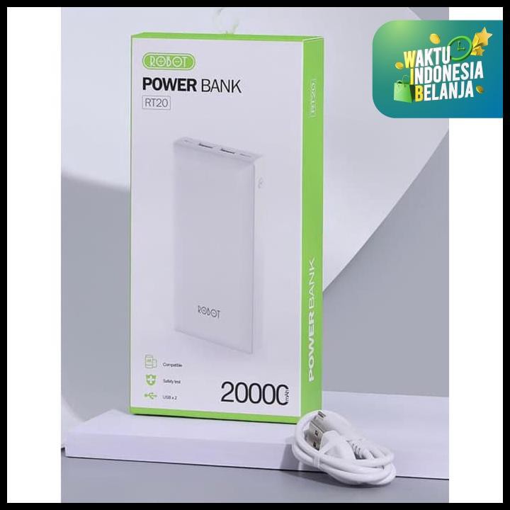 POWERBANK ROBOT RT20 20000MAH DUAL INPUT OUTPUT POWER BANK 20000 MAH