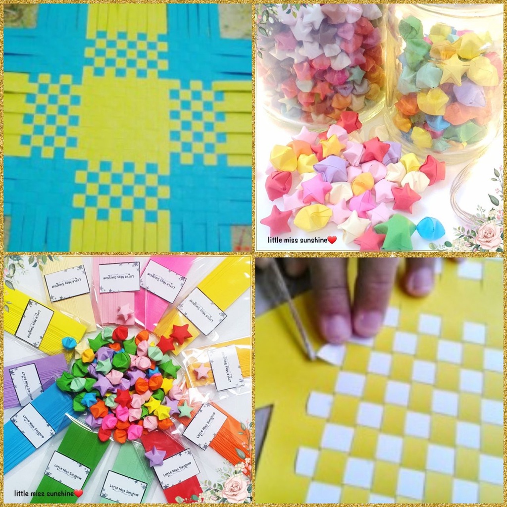 Kertas Lipat Bintang Star 19 Warna Warni Art Kerajinan Tangan Anyaman Anyam Sekolah Tugas Seni Ide Kreatif Kertas Bintang Origami Star Paper Lipat Motif Warna Warni Pastel Macaron Papercraft Craft Crafting DIY Handcraft Kerajinan Little Miss Sunshine