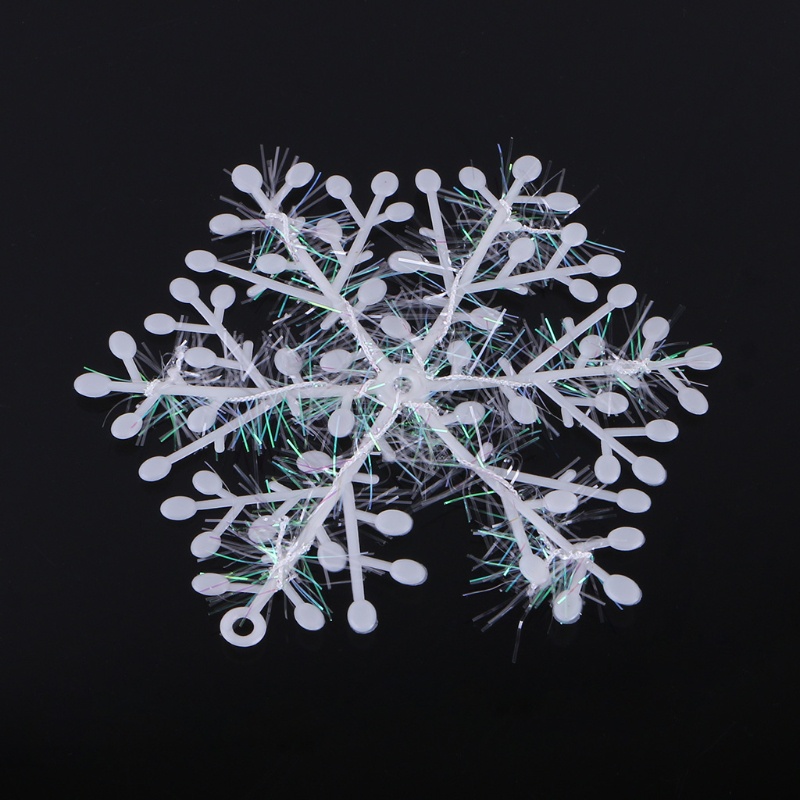Zzz 3pcs Ornamen Snowflake Putih Pohon Natal Deco Festival Decortion