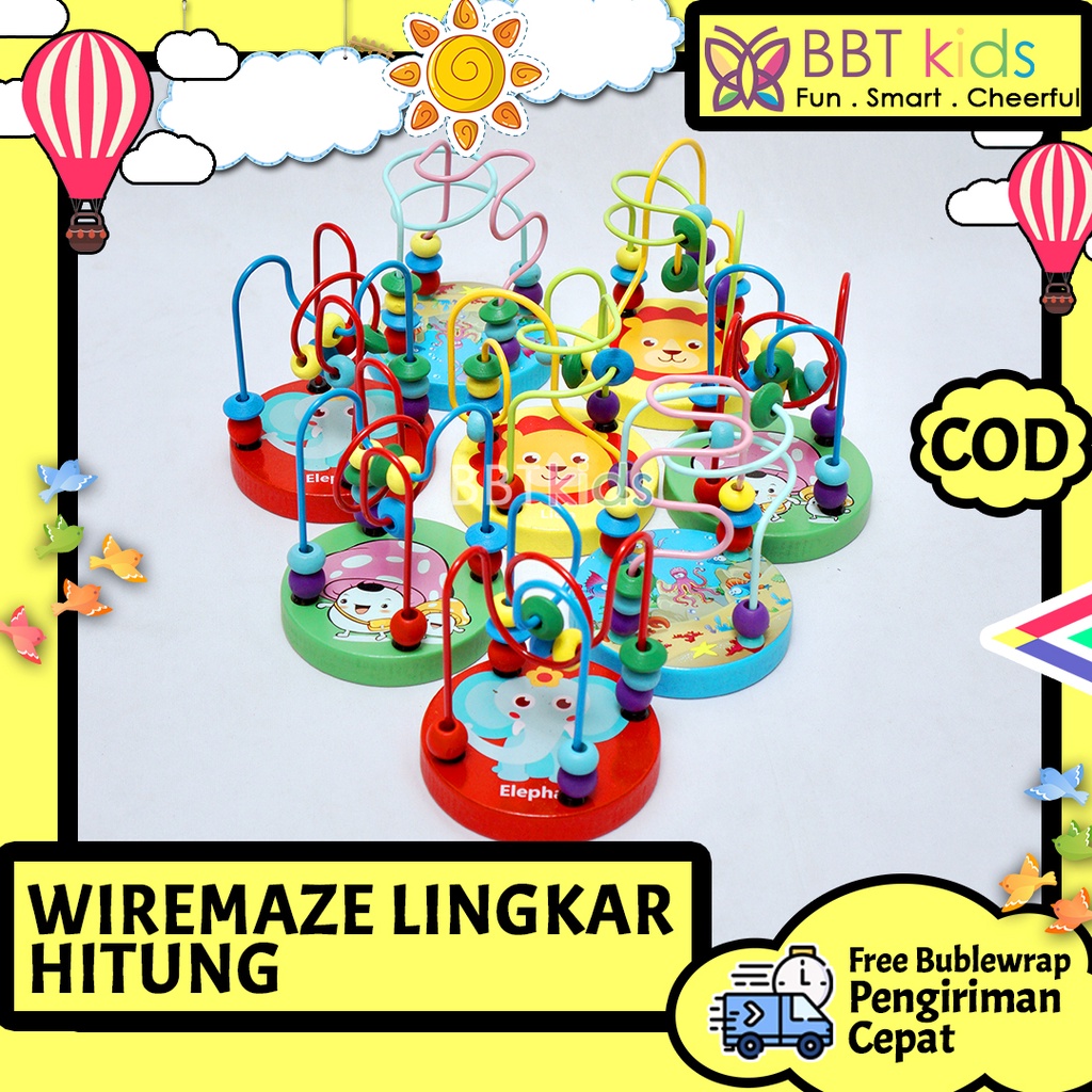 MINI ROUND BEAD LINGKAR HITUNG ALUR KAWAT KECIL MAINAN ANAK BALITA EDUKASI WIRE MAZE