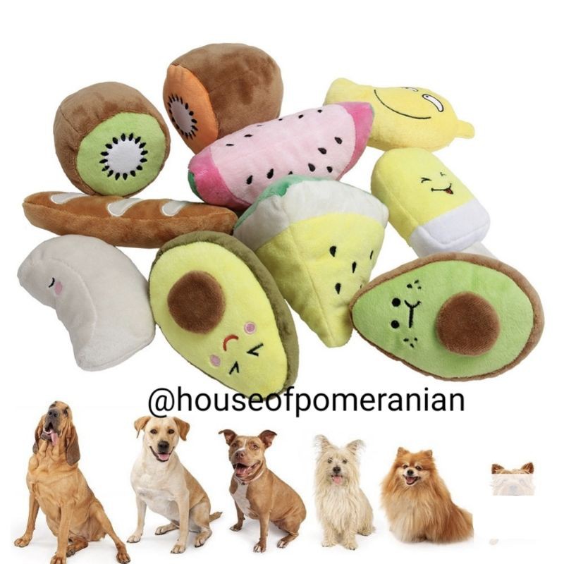 squeaky dog toy chew mainan gigit kunyah anjing kucing bunyi plush