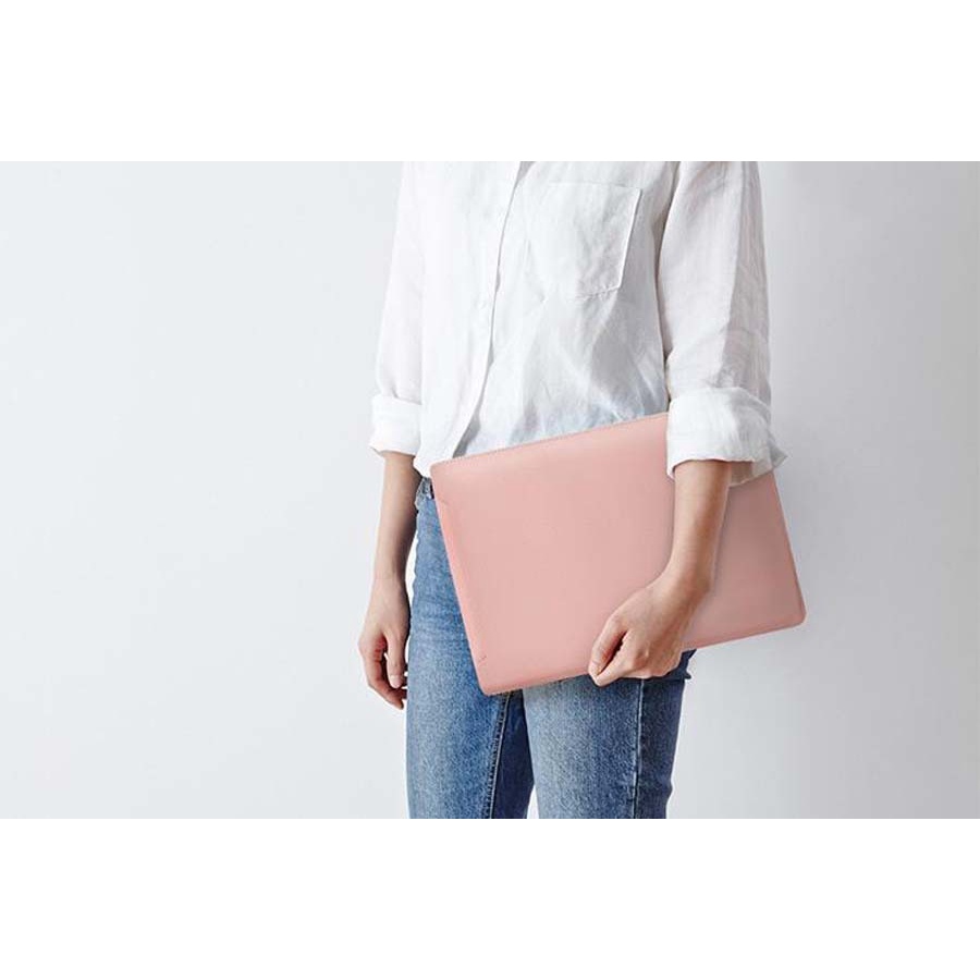 Tas Laptop/Softcase 14 15 Inches Microfiber Leather - Pink