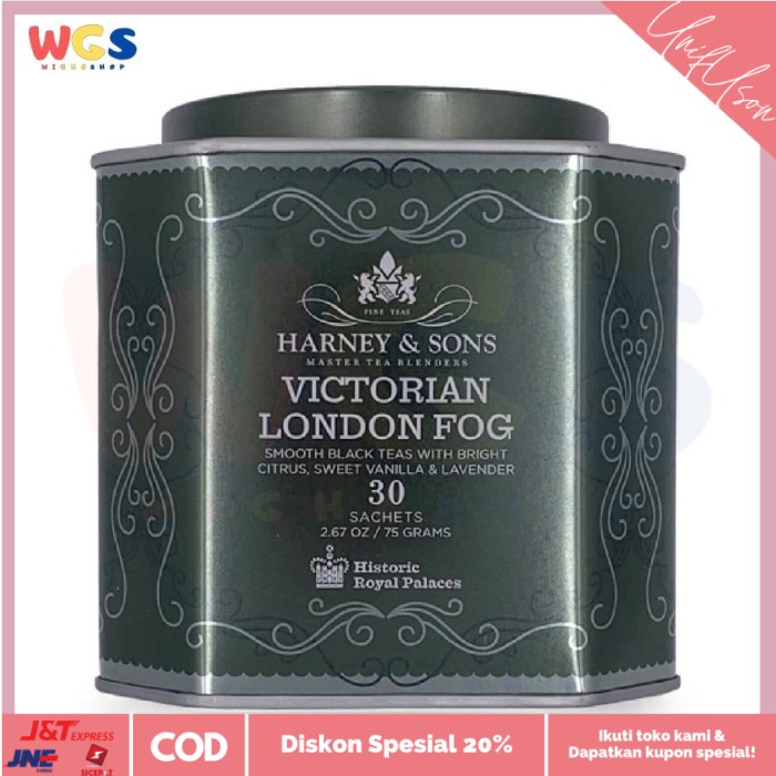 

⭐COD⭐ Harney & Sons Victorian London Fog Black Teas Citrus Lavender 30s 75g