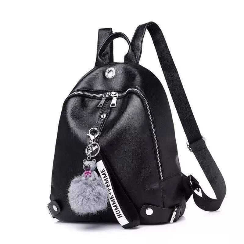 GT 1337 RISCE TAS RANSEL KULIT GANTUNGAN POM-POM IMPORT WANITA CEWEK PEREMPUAN JAKARTA BATAM EL 862