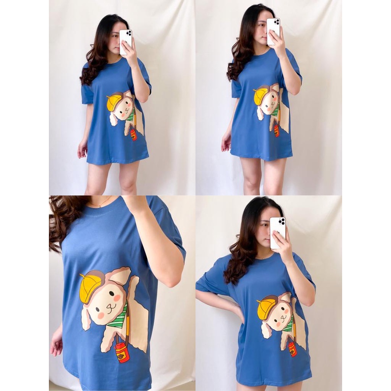 Kaos Oversized Wanita Motif Terbaru Kaos Oblong Wanita Lengan Pendek Bahan Cotton Combed 30s