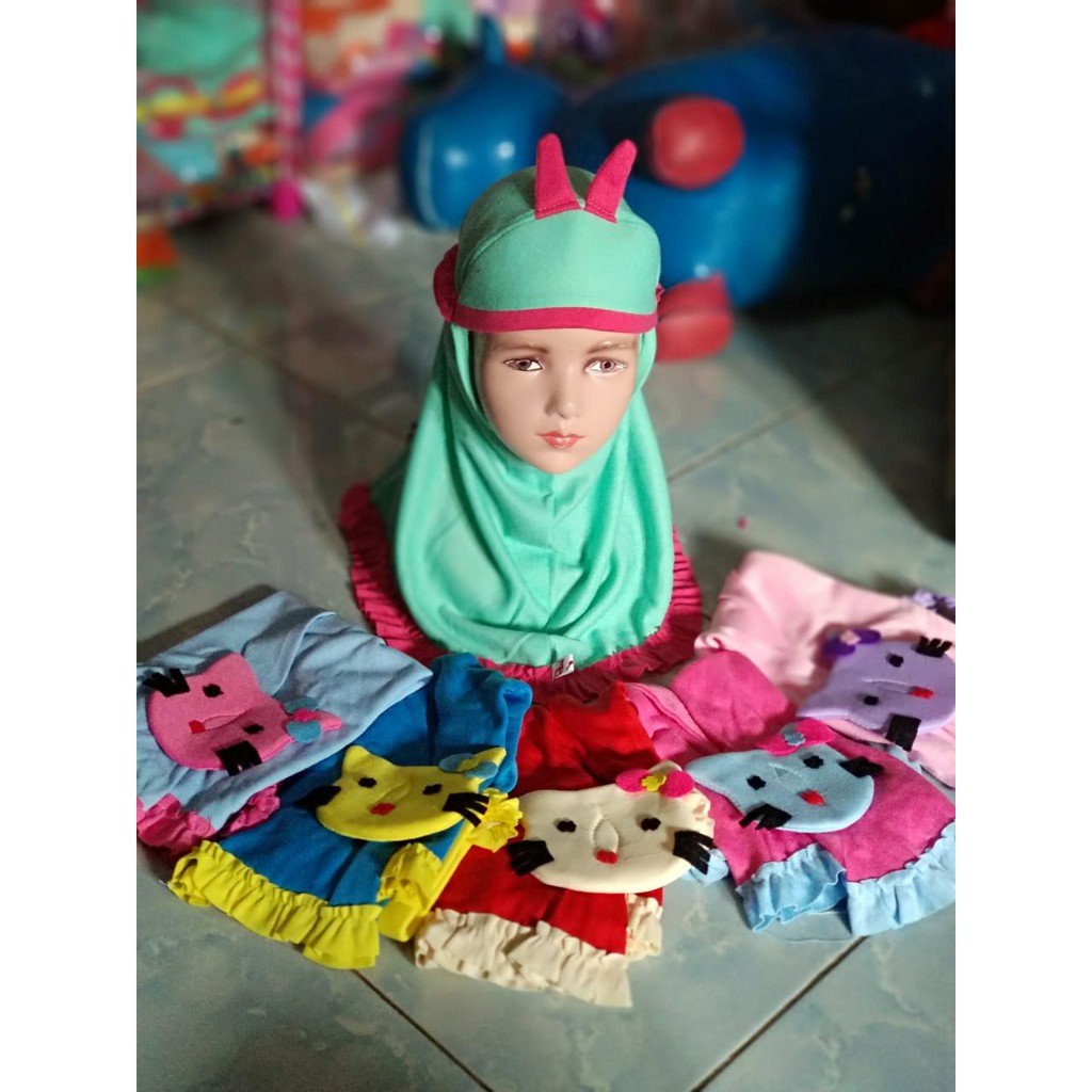 Kerudung Bayi Lucu Kerudung Karakter Punggung Kucing