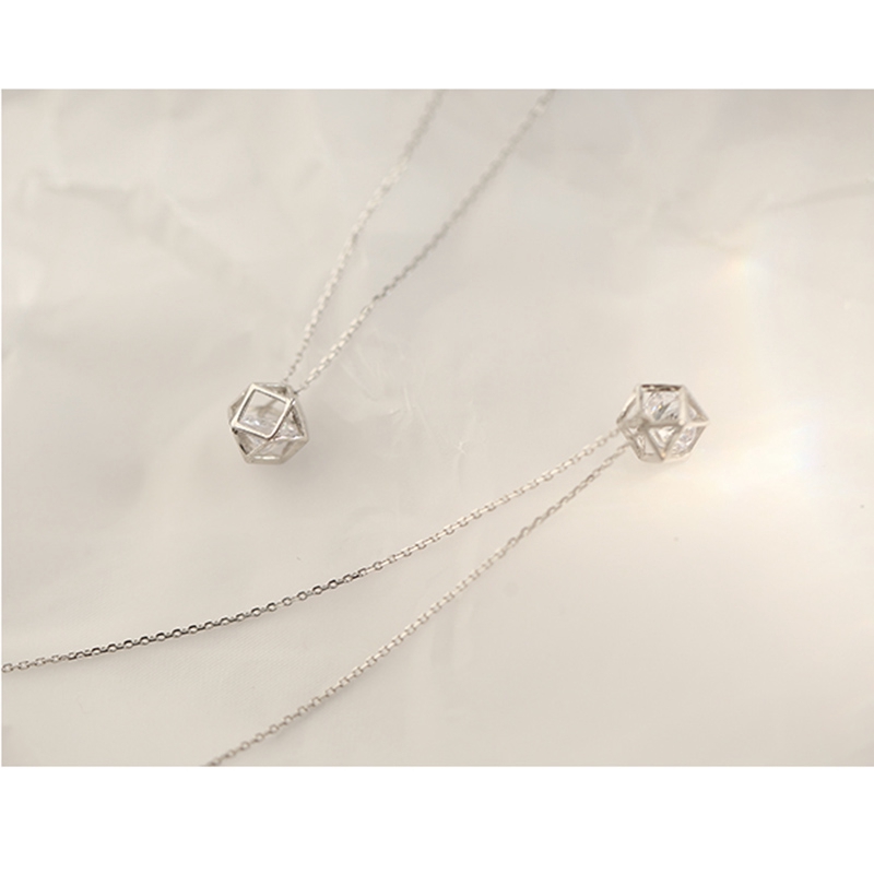 Kalung Choker Liontin Geometris Warna Silver Untuk Wanita