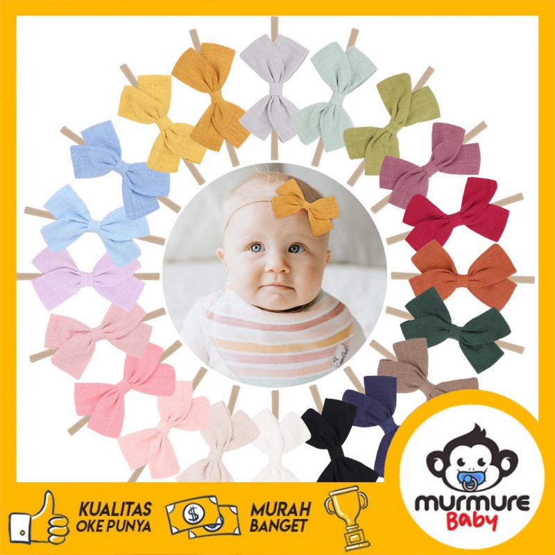 MURMURE.BABY I BANDANA BAYI PITA SIMPLE BANDO BABY HEADBAND NYLON PITA IMPORT MURAH