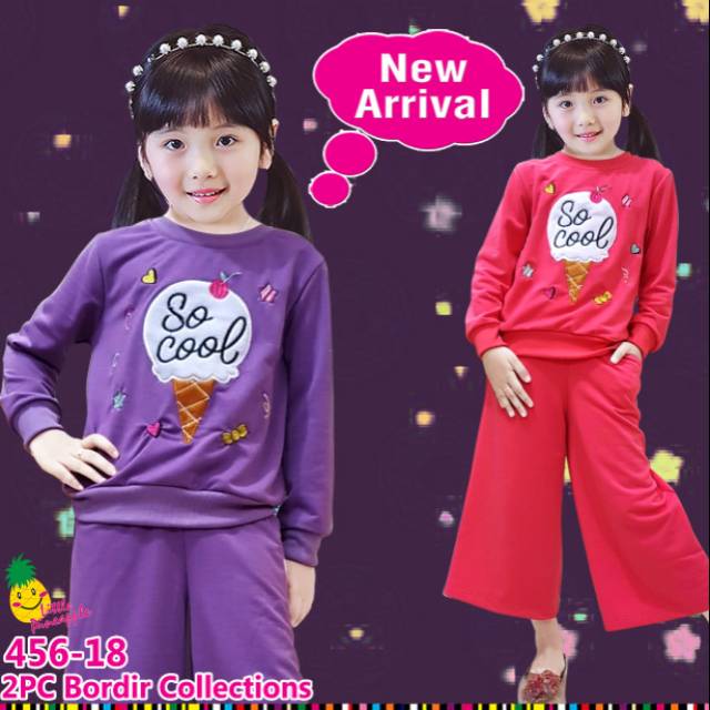 Baju anak little pineapple |setelan kulot anak|setelan little pineapple