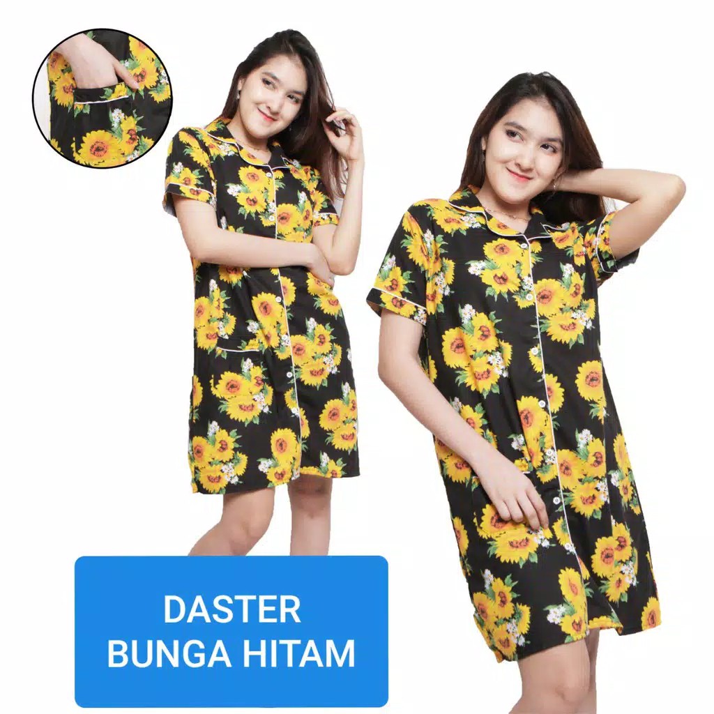 PIYAMA/ BAJU TIDUR DASTER GAMBAR BUNGA