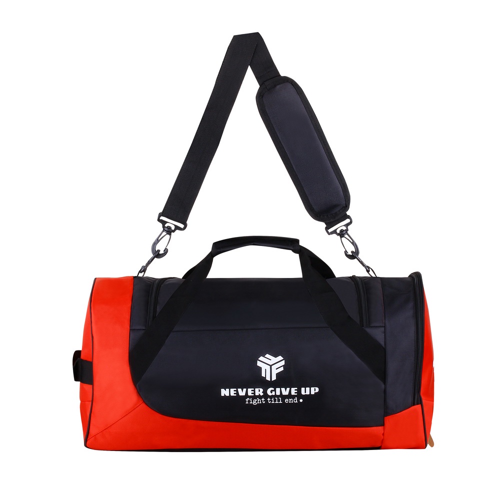 Triple F Duffle Bag Tas Gym Travelbag-Trvl Nvr Red Black