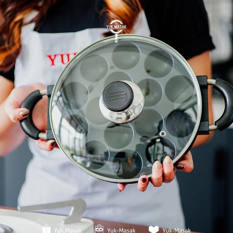 WAJAN TAKOYAKI 15 LUBANG ANTI LENGKET / CETAKAN TAKOYAKI FREE TUTUPNYA MURAH COD /