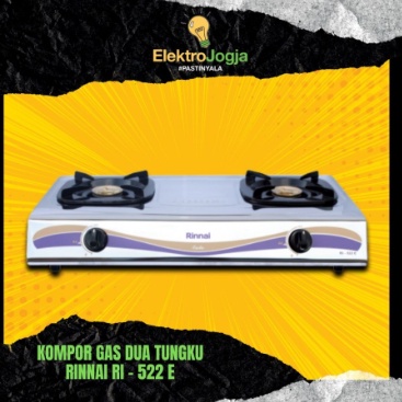 RINNAI Kompor Gas 2 Tungku RI-522 E / Kompor 2 Tungku RI 522E