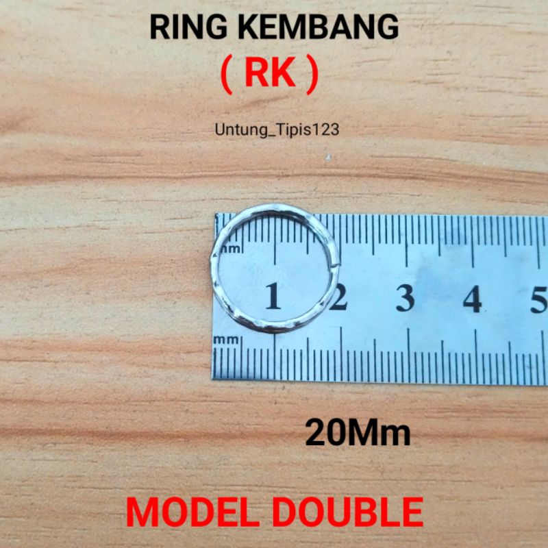 Ring ganci ukuran 25mm satuan Model double Ring kembang Ring gantungan kunci