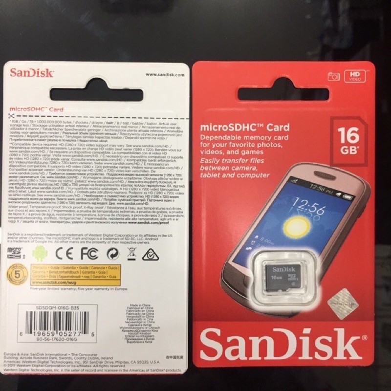 Memori Card Micro Sandisk Ori 16GB Class 4 16 GB Memory SD