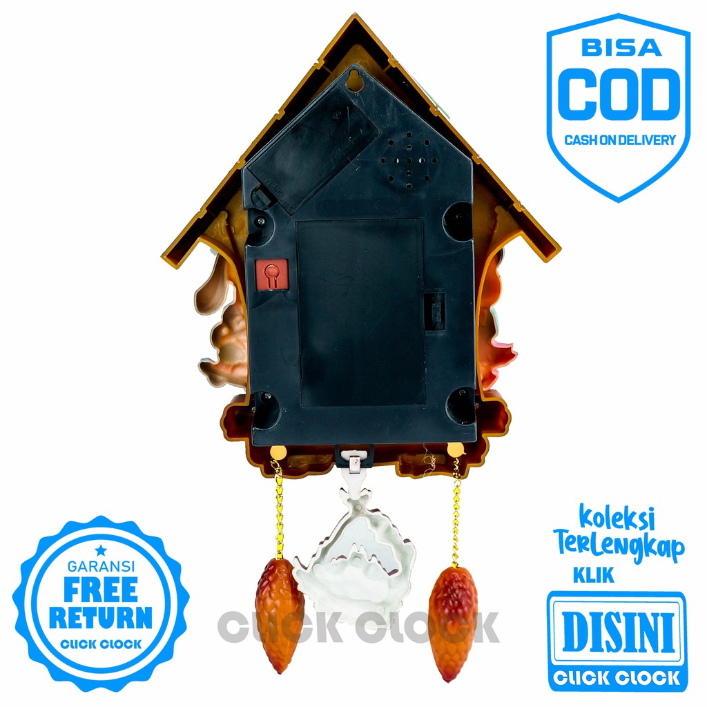 Jam Dinding Bell Melodi Wall Clock Unik Dekorasi Rumah Murah Panda E11-1