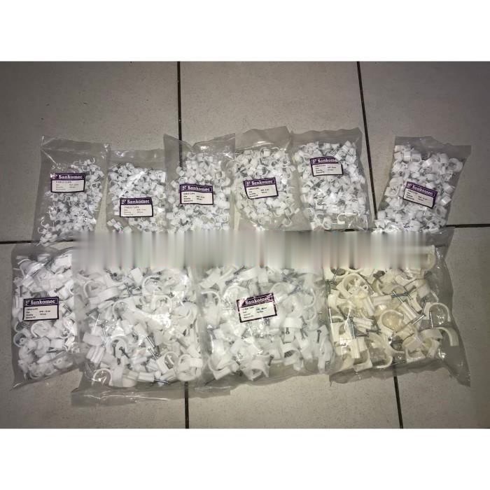 Klem Kabel 22mm Putih / Kabel Klem /Paku Klem beton 22mm/Cable Clip 22/GME SC