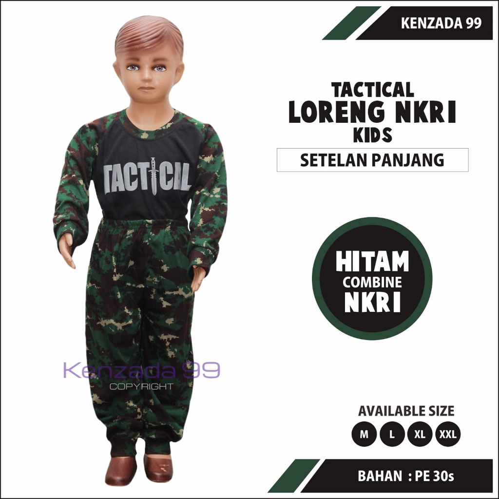 [COD] SETELAN KAOS ANAK TACTICAL LORENG LENGAN PANJANG