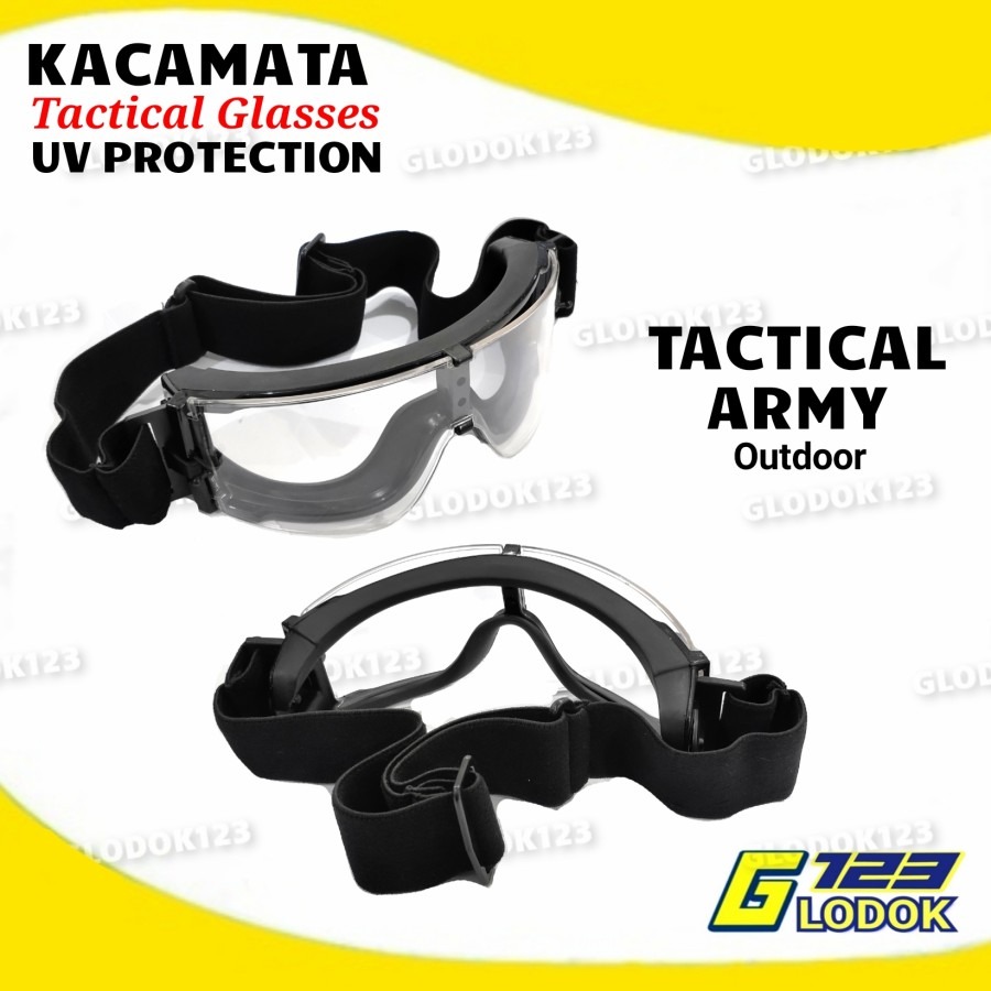 Kacamata Police Military Tactical Airsoft Sepeda Motor Anti UV