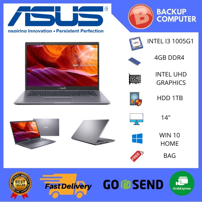 ASUS A409JA BV322T I3 1005G1 4GB 1TB FHD W10 GREY