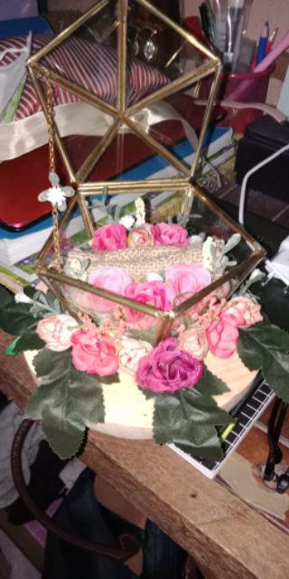 Ring Bearer, Kotak Cincin, Kotak Mahar, Ring Box, Terrarium With Red Rose.