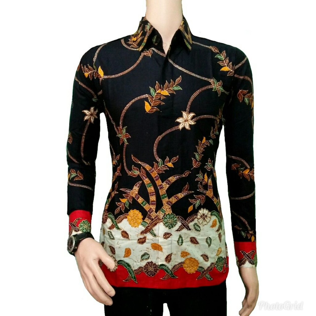 BSWART BATIK HRB026 Kenongo Hem Pendek Padi Pekalongan M L XL Batik Pria MURAH