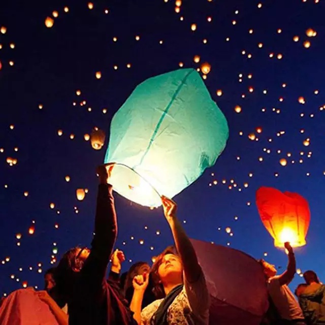 Lampion Terbang Sky Lantern Lantera Terbang Party New Year Tahun Baru Imlek Natal Out Bound Lampion Make A Wish Besar Grosir