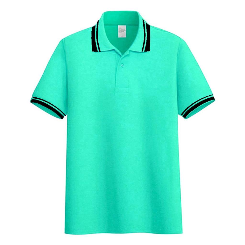 Noveli wear - Kaos polo shirt polos Hijau Mint kerah stripe | kaos kerah seragam pria dan wanita