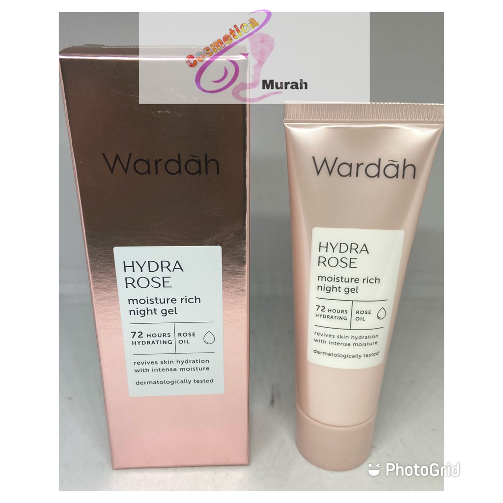 [ night cream 17 ml ] wardah hydra rose moisture rich night cream // krim malam wardah hydrarose