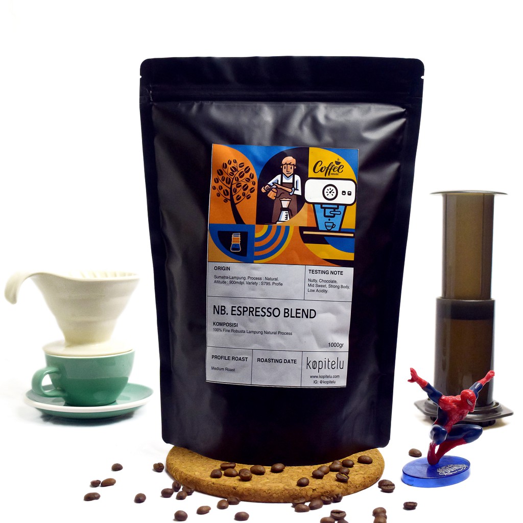 

Kopitelu NB - Espresso Blend (100% Fine Robusta Lampung Natural) 1 KG